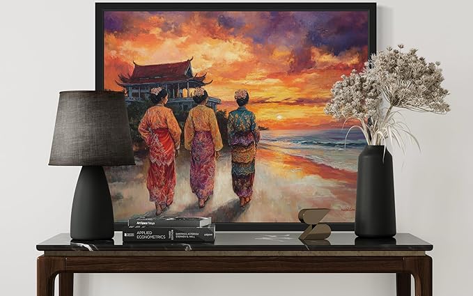 Malaysia Art Print Poster, Asia Oriental Countries Culture Wall Art Asian Paintings for Bedroom Bathroom Living Room Decor 97 (Malaysia, 24 x 36 inches, Black Frame)