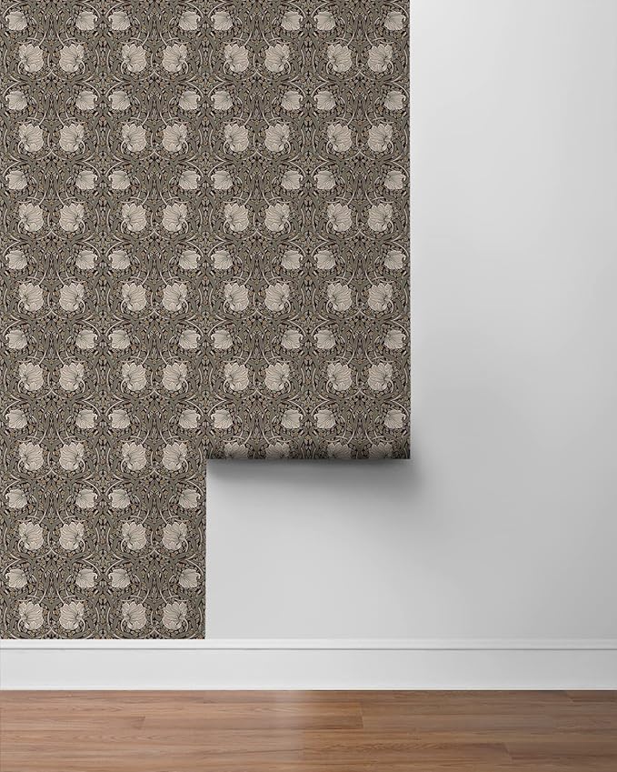 NextWall Pimpernel Floral Peel and Stick Wallpaper (Auburn & Eucalyptus)
