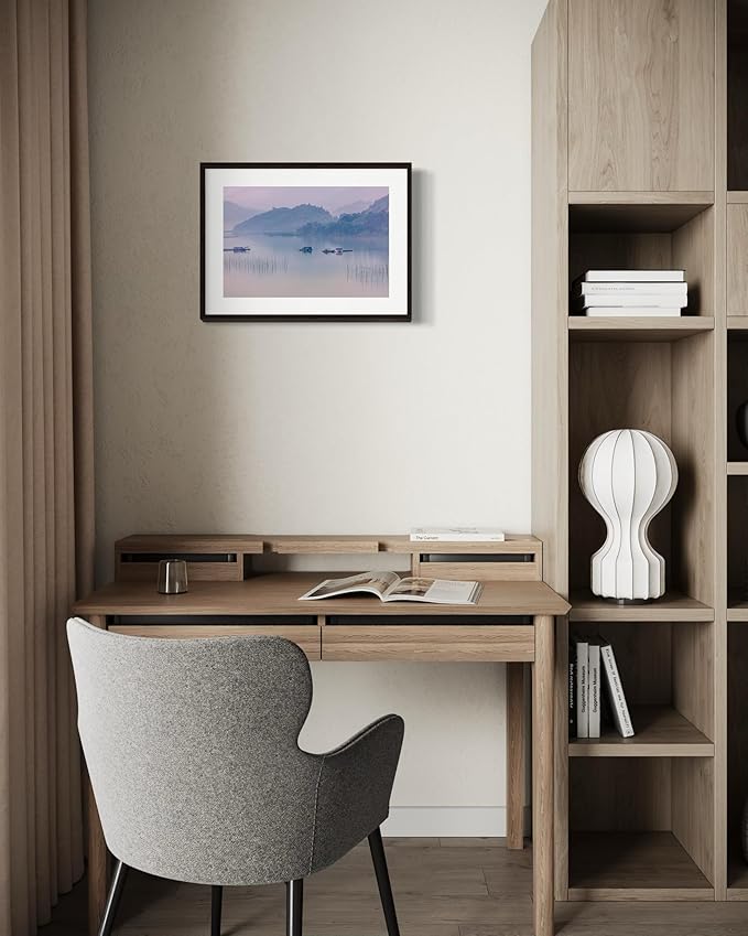 Oriental Beauty: Stunning Feng Shui Landscape Wall Art Prints for Home Decor in 3 Sizes (Misty Reflections: Serenity on a Mountain Lake, 12" x 18")