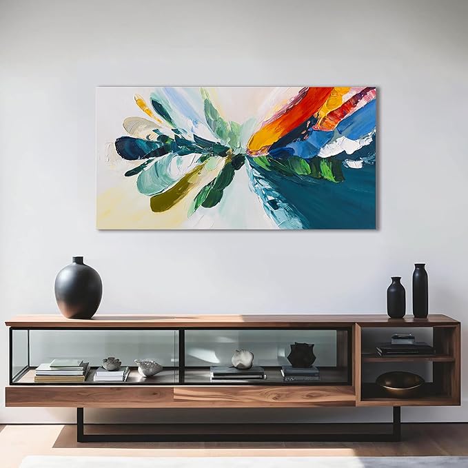 Canvas Wall Art Decor Wall Art Pictures For Living Room Blue White Wall Art Decor Canvas Abstract Art Colorful Abstract Wall Art Prints Art Work For Bedroom Office Kitchen Home Wall Decor 20" x 40"