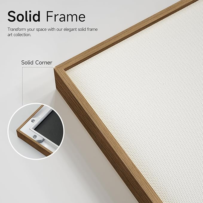 Boho Framed Botanical Wall Art for Bedroom, 4 Piece Vintage Neutral Floral Canvas Painting Prints for Modern Farmhouse, Minimalist Rustic Flower Pictures for Living Room Kitchen Dining Room Home Decor