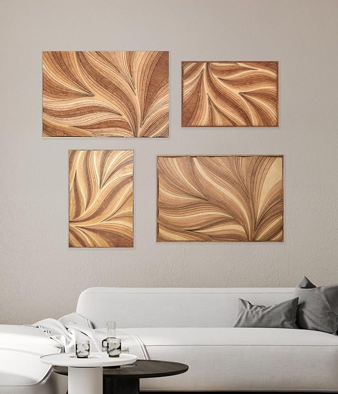 NEODECO Parametric Wood Verso, Award Winner-A'Design 2025, Wood Wall Art, 3D wood wall sculpture, Abstract wall decor, Acoustic wall panel (Medium)