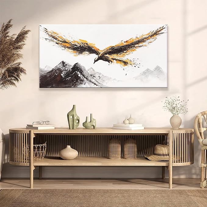 Canvas Wall Art Decor Painting Of Nature Animal Eagle Wall Art Painting Prints Picture Of Flying Eagle Print Canvas Picture For Bedroom Home Living Room Office Ready To Hang 24 × 48 Inches