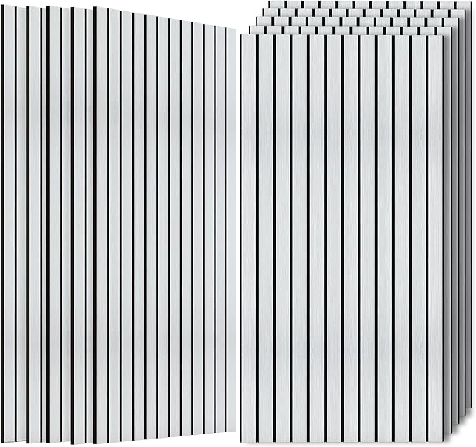 10 Pack Acoustic Wall Panels, Soundproof Panels with Simulated Wood Grain Finish, 47.2”x23.6” Decorative Acoustic Wall Panel for Office,Home Theater,Studio,Living Room, White Oak