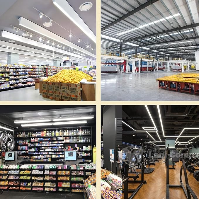 12 Pack T8 Led 4FT 60W Integrated V Shaped Shop Light,Linkable White Daylight 6000k LED Strip Lights Fixture for Garage, Indoor Tube Light for Living Room with On/Off Switch Cable Clear Cover