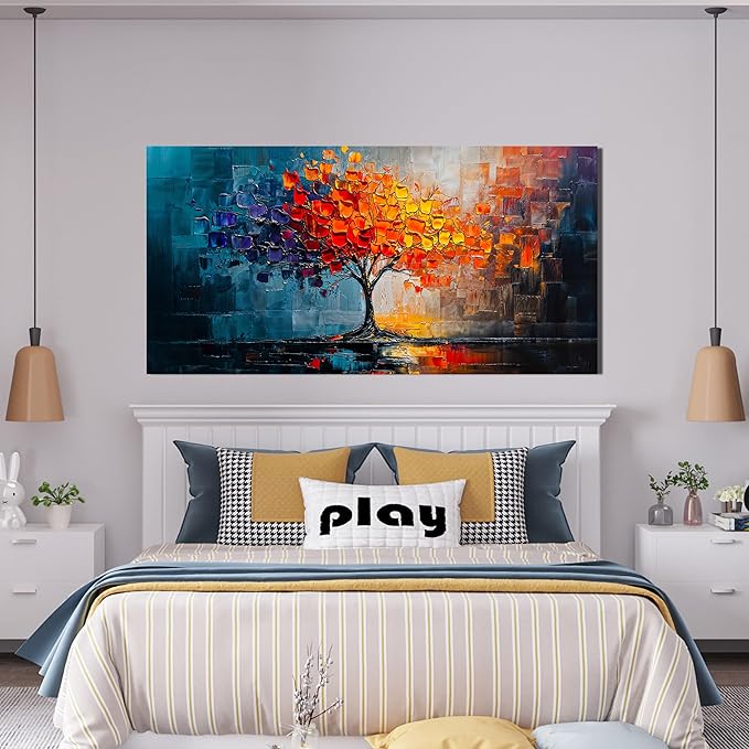 Canvas Wall Art Decor Modern Wall Art Pictures for Living Room Tree of Life Wall Art Decor Colorful Wall Art Prints Canvas Art Wall Decor Artwork for Walls Kitchen Bedroom Office Wall Decor 20" X 40"