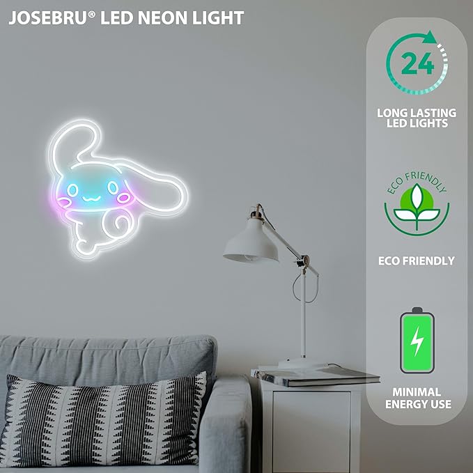 CinnamoRoll Neon Sign Anime Neon Sign for Wall Decor Janpanese Neon Light for Bedroom Wall Decor Game Room Decor Livingroom Decor for Kids, Personalized Gifts for Girls