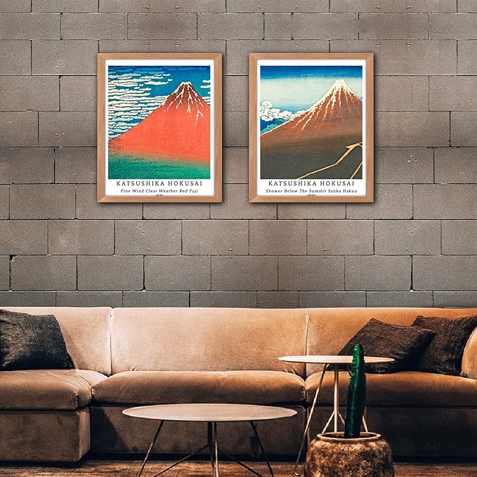 Berkin Arts Wall Art Unframed Prints Giclee Art Paper Set of 4, 8x10 inch Japanese Ukiyo-e Artwork, Home Decoration The Great Wave off Kanagawa Mount Fuji Nature Landscape Katsushika Hokusai Painting