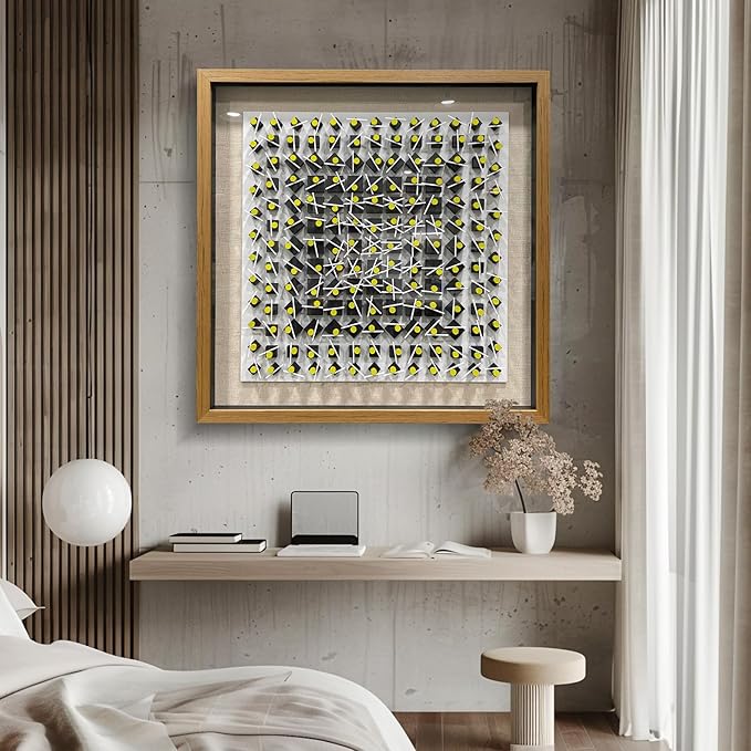 LIUZEYUE - Wooden block three-dimensional painting geometric modeling wall decoration 3D wooden artwork living room bedroom background wall office decoration painting 43.3"x43.3"