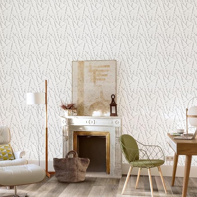 33 Pack 3D Wall Panels for Interior Wall Decor, 12''x12'' White Accent Textured Wall Panels, Wall Covering Panles for Living Room, Gaming Room, TV Background, Cover 32 Sq.Ft