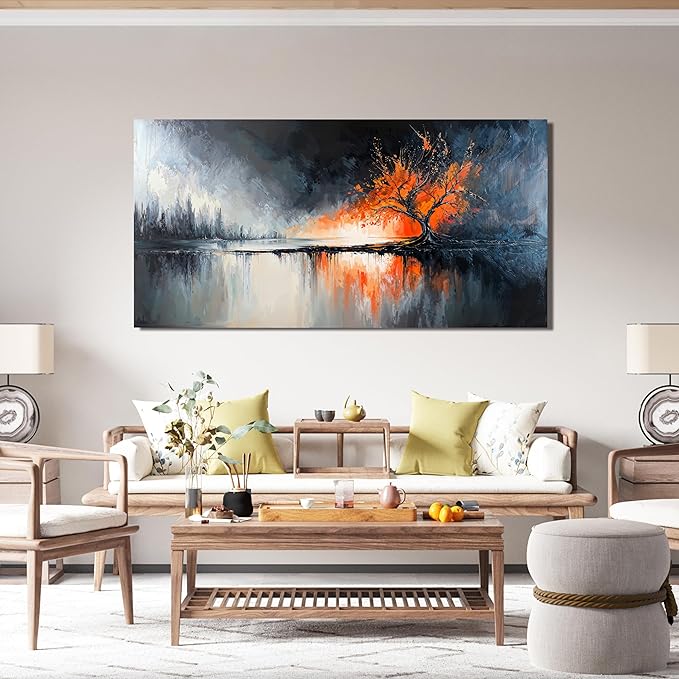 Canvas Wall Art Decor Black and White Wall Art Prints Modern Tree of Life Wall Art Canvas Art Wall Decor Wall Art Decorations Pictures for Living Room Artwork for Walls Home Office Decor 20" X 40"