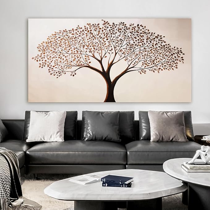 Canvas Art Wall Decor Modern Tree of Life Wall Art Prints Oveersized Canvas Wall Art Decor Minimalist Botanical Wall Art Decor Large Wall Art for Living Room Home Office Wall Decor Aesthetic 29" X 58"