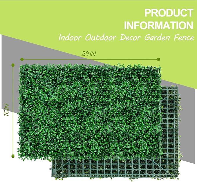 AOKIE 48x120 in Artificial Grass Roll Wall(40 sq ft), Boxwood Hedge Wall Panels UV-Anti Grass Backdrop Wall Decor, Greenery Privacy Hedge Screen for Indoor Outdoor Patio Balcony, Party Garden Fence