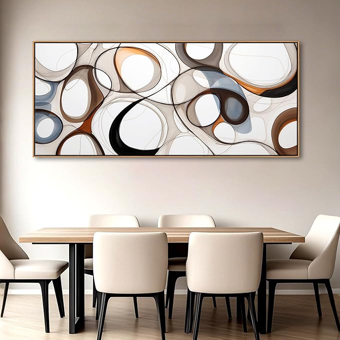 Large Modern Wall Art for Lving Room-Textured Abstract Canvas Wall Art Framed Artwork for Walls Bedroom Wall Decor Above Bed Brown and Blacke office Decorations