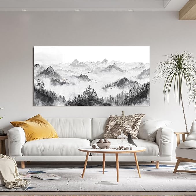 Canvas Wall Art Decor Large Wall Art Pictures for Living Room Art Work for Wall Decor Mountain Landscape Wall Art Prints Wall Decorations Artwork for Walls Bedroom Home Aesthetic Wall Art Decor 24" X 48"