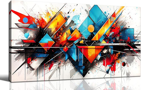 CIRABKY Abstract Wall-Art for Living Room - Abstract Pictures Wall Decor - Colorful Bedroom Canvas Wall Art Ready to Hang Size 24" x 48"