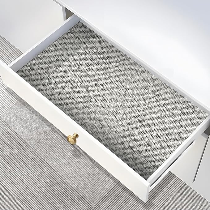 15.75"x393.70" Gray Wallpaper Grasscloth Peel and Stick Wallpaper Faux Linen Textured Removable Wall Paper Self Stick Grey Contact Paper for Wall Decoration Thickened Cabinets Desk Coverings