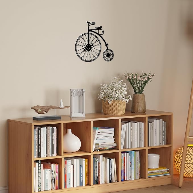 Bicycle Decor - Metal Bike Decor with Waterproof Coating for Indoor and Outdoor,12x11 Inches Retro Wall Decor Ideal for Teenage Room Decor, Christmas and Birthday Gifts