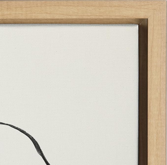 Kate and Laurel Sylvie Modern Circles and Going in Circles Framed Linen Textured Canvas Wall Art Set by Teju Reval of SnazzyHues, 2 Piece 23x33 Natural, Decorative Abstract Art Prints for Wall