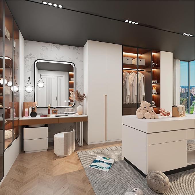 30x36 Inch Black LED Mirror for Bathroom with Lights, Framed Lighted Bathroom Vanity Mirrors, Wall Mounted, Stepless Dimmable, Anti-Fog, Memory Funtion, Horizontal or Vertical