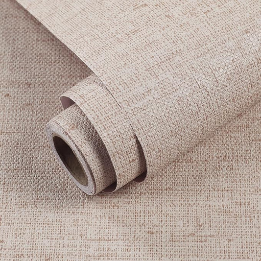 15.75"x787.4" Beige Grasscloth Wallpaper Peel and Stick Removable Textured Wall Paper Self Adhesive Contact Paper Faux Linen Cabinets Drawers Bookshelves Thickened Waterproof Shelf Vinyl Roll
