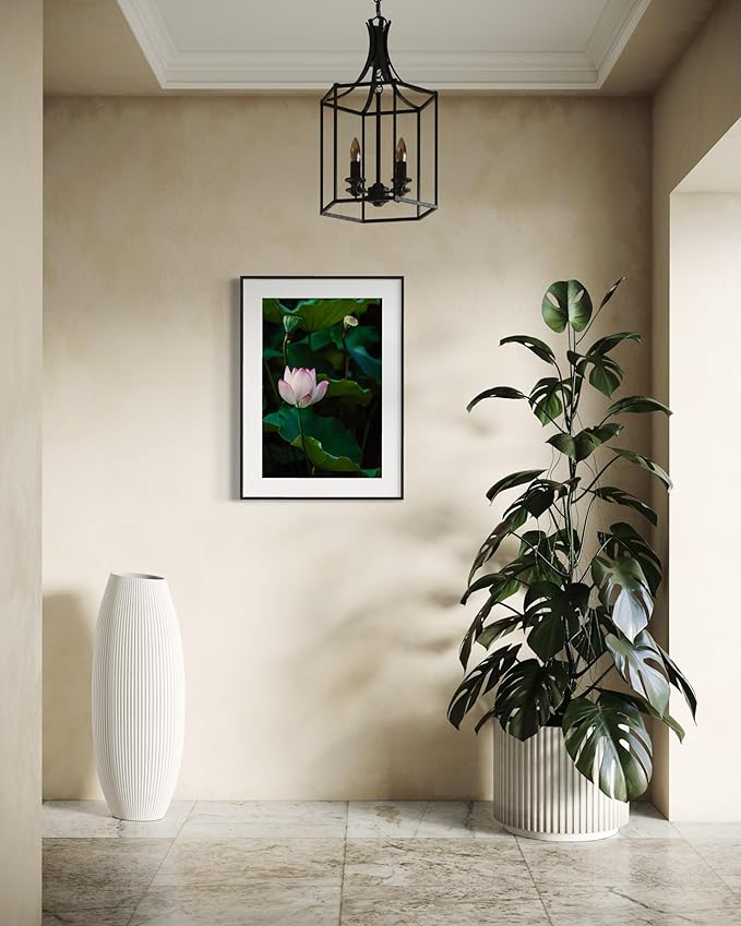 Oriental Beauty: Stunning Feng Shui Landscape Wall Art Vertical Prints for Home Decor in 3 Sizes (Serenity of a Pink Lotus, 12" x 18", Oriental Beauty)