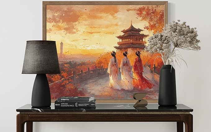 China Art Print Poster, Asia Oriental Countries Culture Wall Art Asian Paintings for Bedroom Bathroom Living Room Decor 97 (China, 16 x 20 inches, Wood Frame)