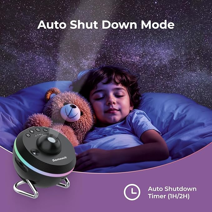 4K Home Planetarium Galaxy Projector for Bedroom - LED Sky Galaxy Night Light Star Planet for Kids - Meteor Effect Ceiling Lights Projector with One Replaceable Moon Nebula - Gift for Kids