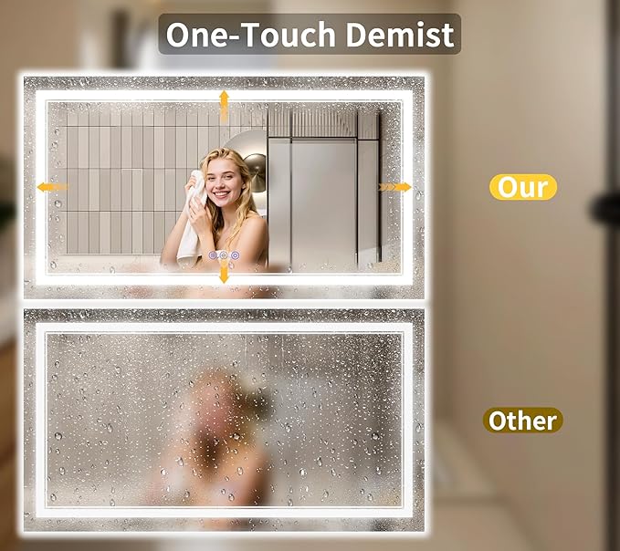 32"x72" LED Bathroom Mirror with Lights, Anti-Fog, Backlit + Front Lit, Dimmable, Led Vanity Mirror for Wall, Lighted Bathroom Mirror, 3 Colors, Shatter-Proof Tempered Glass