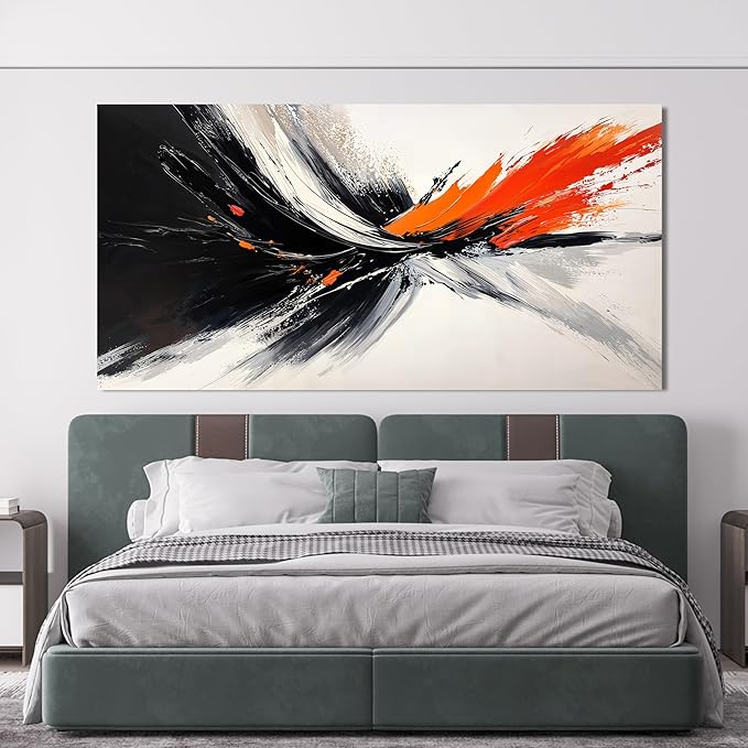 Large Canvas Wall Art Black and White Wall Art Prints Large Modern Wall Art Abstract Canvas Art Wall Decor Decorations Pictures for Living Room Artwork for Walls Bedroom Office Decor 29" X 58"