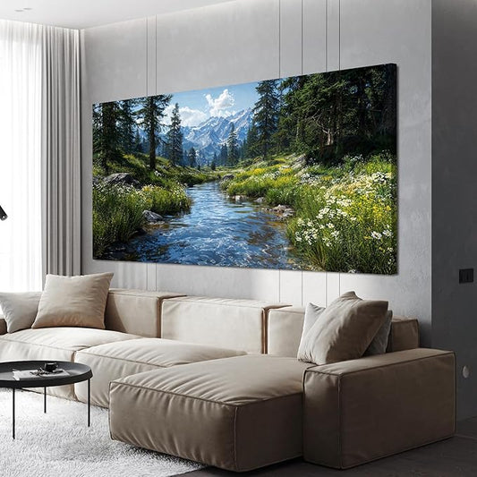 Large Canvas Wall Art Decor Nature Landscape Wall Art Prints Artwork For Walls Green Botanical Wall Art Decorations Wall Art Pictures For Living Room Canvas Art Wall Decor 24"X48" Bedroom Office Decor