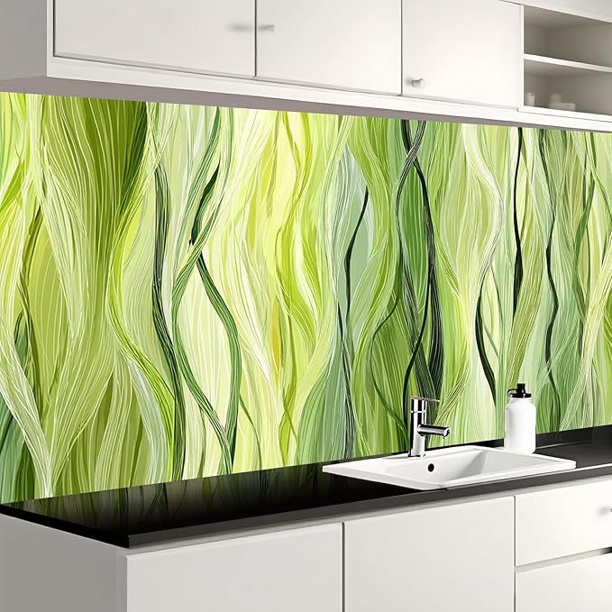 Nuxovilar Green Leaf Botanical Textured Peel and Stick Wallpaper, 15.75"x39.37", Self-Adhesive Contact Paper, Nature-Inspired Pattern for Bedroom, Living Room and Table Decor