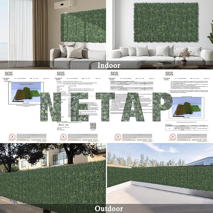 Artificial Grass Wall Panels, 10"x 10"(12P) Faux Boxwood Panels for Outdoor Indoor Green Grass Wall Decor, Party Wedding Garden Fence Decorations