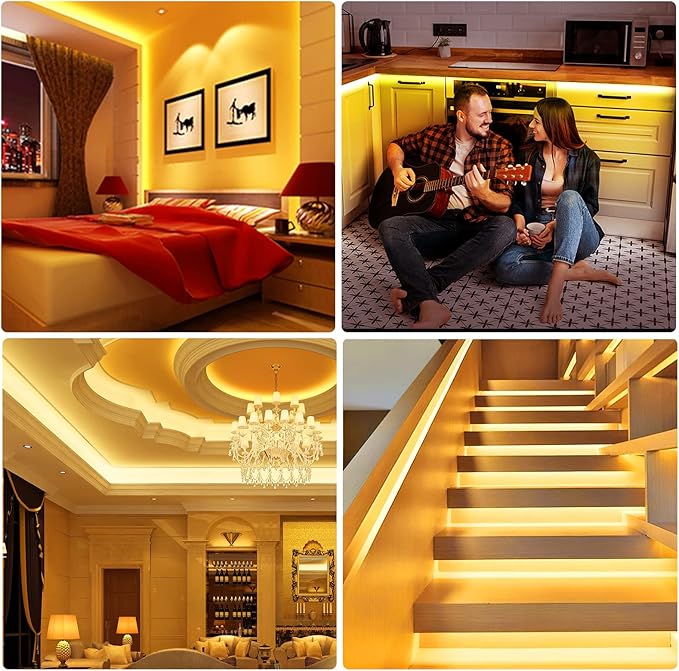 Neon Rope Lights, 16.4ft Rope Lights with Dimmable Remote and Adapter, Waterproof Flexible Smart Led Strip Lights for Bedroom, Super Bright, DIY Neon Sign, Indoors Outdoors Wall Decor, Yellow