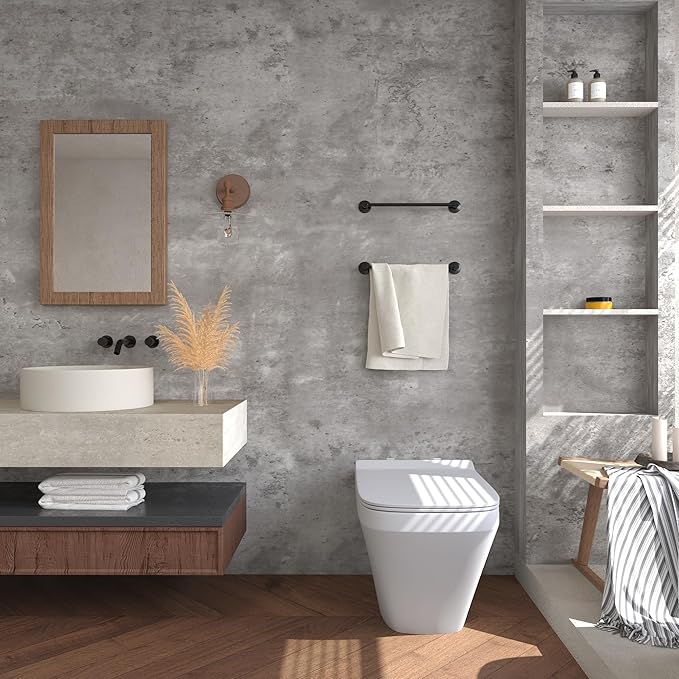 48"×197" Large Size Big Roll Extra Wide Thick Light Grey Concrete Wallpaper Peel and Stick Concrete Contact Paper Vinyl Wrap Matte Waterproof Gray Cement Sticker for Gym Bedroom Bathroom Walls