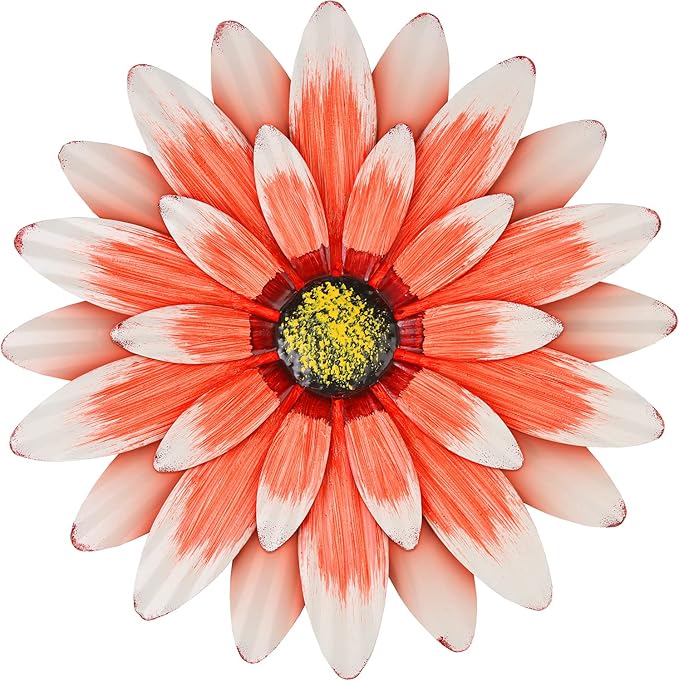 Metal Flowers Outdoor Decor 13" Metal Sunflower Wall Art Decorations Sunflower Wall Decor for Kitchen Living Room Porch Garden Yard