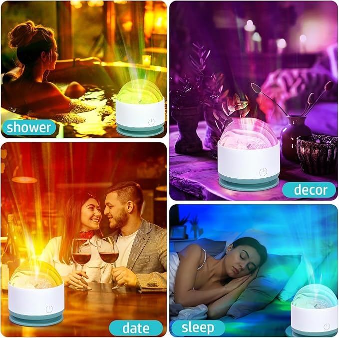 Northern Lights Projector, Rechargeable 16 Color Aurora Night Light Projector Ambient Lighting with Dimmable & Remote Control for Bedroom Kids Teen Girl Gift Room Decor