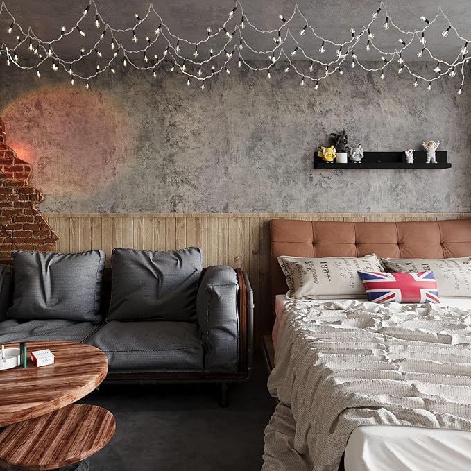 BAYYA Extra Wide Concrete Textured Wallpaper Peel Stick Light Grey Matte Thicken 31.5"x 591" Retro Industrial Style Contact Paper Waterproof Self-Adhesive Cement Wall Sticker Vinyl Wrap