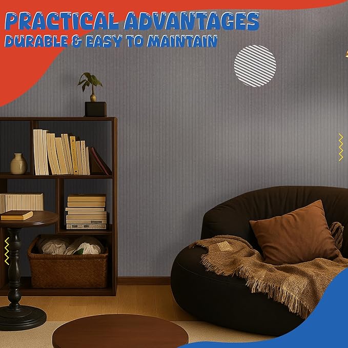 5 Pack Acoustic Panels,47.2x23.6x0.4 inch Acoustical Wall Panels,Large Soundproof Panels,Self-Adhesive Sound proof panels for walls,Acoustic Treatment for Recording Studio&Office Vertical,Brown