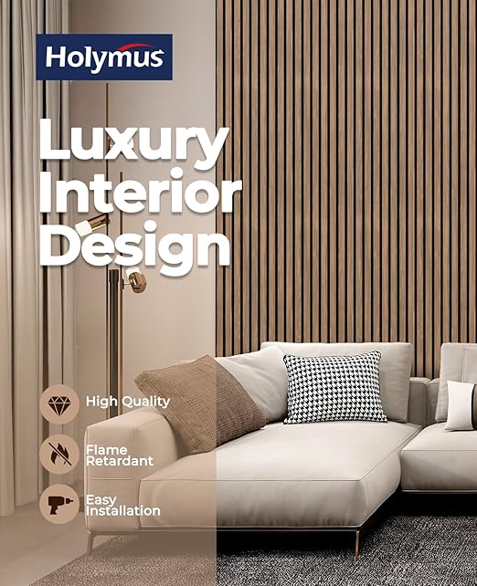 4 PCS Soundproof Wood Wall Panels, 92.5" x 11" Sound Proof Panels for Walls, Wood Wall Panels for Interior Wall Decor for Home, Office, Studio (Walnut Oak)