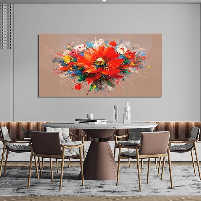 Canvas Wall Art Decor Modern Large Wall Art for Living Room Canvas Art Wall Decorations Colorful Botanical Wall Art Prints Flowers Artwork for Walls Bederoom Office Home Decor Aesthetic 24" X 48"