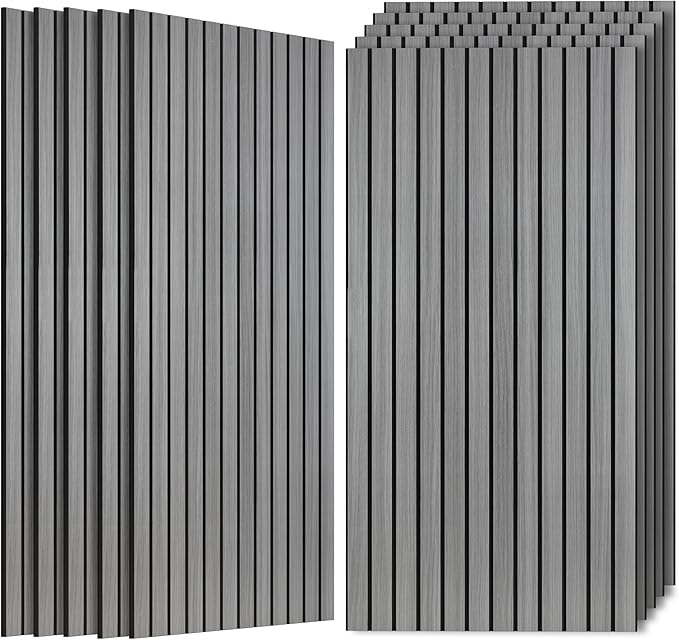 10 Pack Acoustic Panels for Wall, Soundproof Panels with Simulated Wood Grain Finish, 47.2”x23.6” Decorative Acoustic Wall Panel for Office,Home Theater,Studio,Living Room, Gray Oak