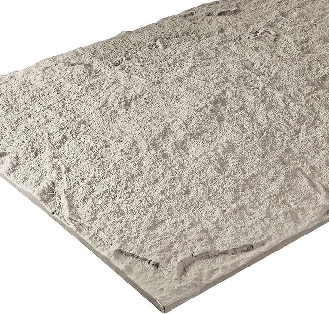 5-Pack 3D Faux Stone Wall Panels, PU Cement-Texture Wainscoting Panels for Interior Walls – Waterproof & Lightweight, Covers 38.7 Sq.Ft, 47.2" x 23.6", for TV Wall, Living Room,Cement Gray