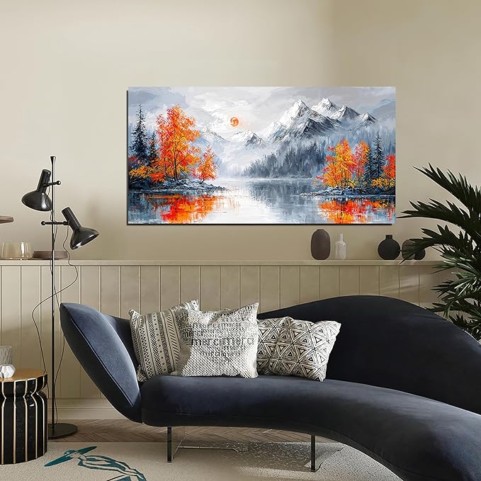 Canvas Wall Art Decor Wall Pictures for Living Room Artwork for Walls Vintage Forest Wall Art Decorations Canvas Art Wall Decor Landscape Mountain Wall Art Bedroom Home Aesthetic Art Decor 20" X 40"