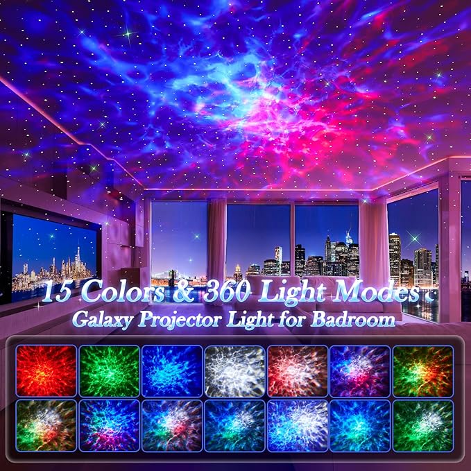 Mood Lighting Gifts for Teens,15 Colors Best Birthday Gift Ideas Teenage/Kid,Bluetooth Speaker with Lights+15 White Noise Sound Machine with Light Projector for Bedroom Teenage Boy Gifts Room Decor