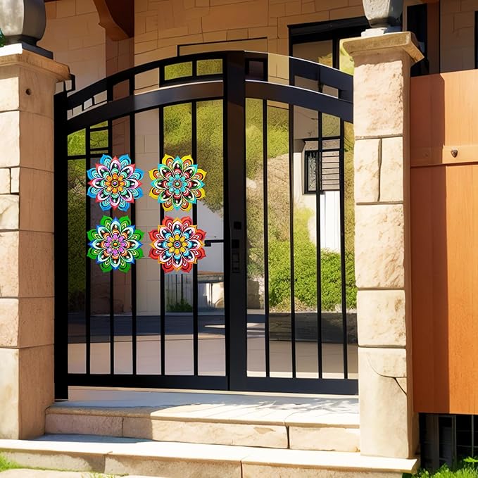 Metal Sunflower Wall Art Decorations - Handmade Outdoor Yard Garden and Indoor Outdoor Wall Decor, Creative Flower Hanging Set，Garden Decor for Outside