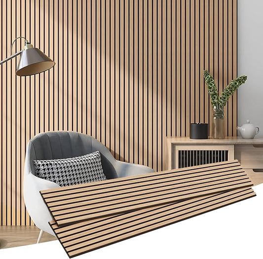 2-Pack 94.5" x 12.6" 3D Wall Panels, Soundproofing Acoustic Panels for Interior Wall Decor, Accent Wall Paneling for Home and Apartment, Oak