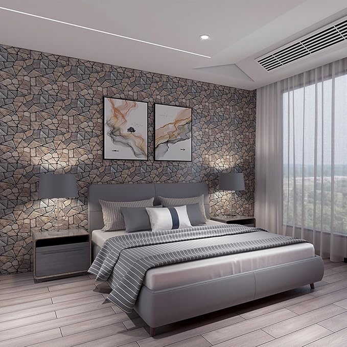 10 Pack 3D Wallpaper Peel and Stick,3D Self-Adhesive Wall Panel,Waterproof Self Adhesive Decorative Wall Panelsfor Interior Wall Decor,Living Room,TV Background,Study Room.