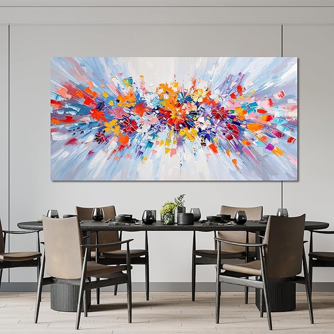 Canvas Wall Art Decor Large Wall Art for Living Room Modern Colorful Wall Art Prints Abstrcat Canvas Art Wall Decor Abstrcat Flower Wall Art Decorations Artwork for Walls Home Office Decor 24" X 48"