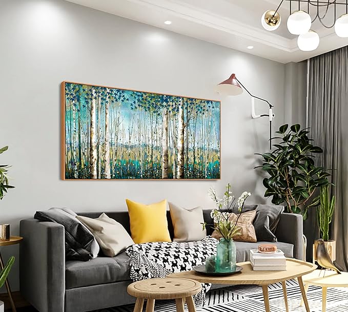 Nature Wall Art Forest Art Canvas Wall Decor Green Tree Canvas Print Artwork Decor for Living Room Landscape Pictures for Bedroom Home Office Decorations 20×40IN